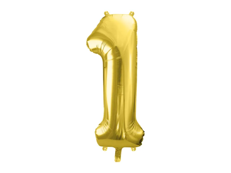 Folie Ballon Tal ''1'', 72 cm, Lys Guld
