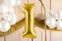 Folie Ballon Tal ''1'', 72 cm, Lys Guld