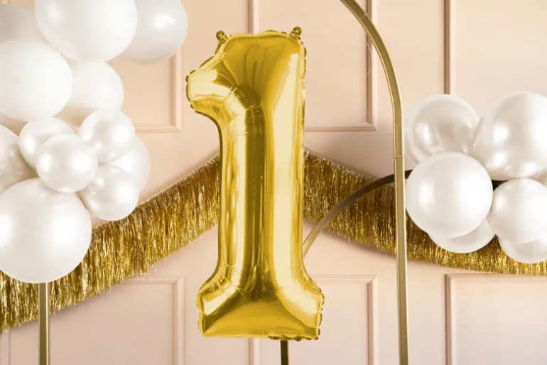 Folie Ballon Tal ''1'', 72 cm, Lys Guld
