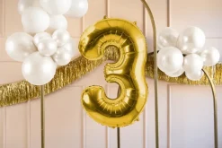 Folie Ballon Tal ''3'', 72 cm, Lys Guld