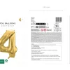 Folie Ballon Tal ''4'', 72 cm, Lys Guld