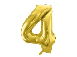 Folie Ballon Tal ''4'', 72 cm, Lys Guld