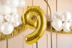 Folie Ballon Tal ''9'', 72 cm, Lys Guld