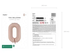 Folie Ballon Tal ''0'', 72 cm, Mørk Beige