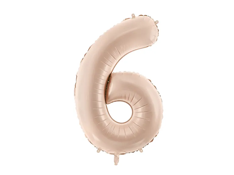Folie Ballon Tal ''6'', 72 cm, Mørk Beige