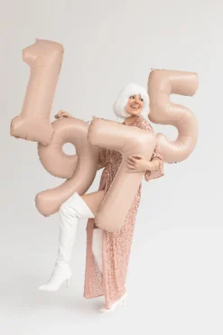 Folie Ballon Tal ''9'', 72 cm, Mørk Beige