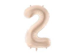 Folie Ballon Tal ''2'', 72 cm, Mørk Beige