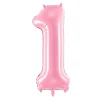 Folie Ballon Tal ''1'', 86 cm, Pink