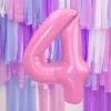 Folie Ballon Tal ''4'', 86 cm, Pink