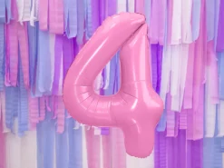 Folie Ballon Tal ''4'', 86 cm, Pink