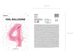Folie Ballon Tal ''4'', 86 cm, Pink