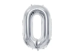 Folie Ballon Tal ''0'', 72 cm, Sølv