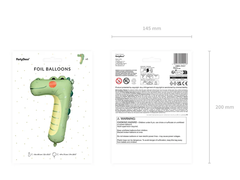 Folie Ballon Tal 7 - Crocodille, 56 X 85 cm, Mix