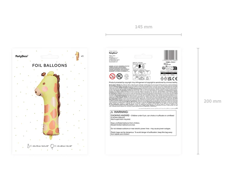 Folie Ballon Tal 1 - Giraffe, 48 X 96 cm, Mix