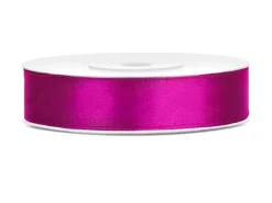 Fuchsia Pink Satinbånd 12 mm, 25 meter