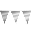 Gigantisk Flagguirlande, Metallic Sølv Vimpler 10M
