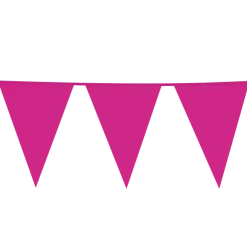 Gigantisk Flagguirlande m/Pink Vimpler 10M
