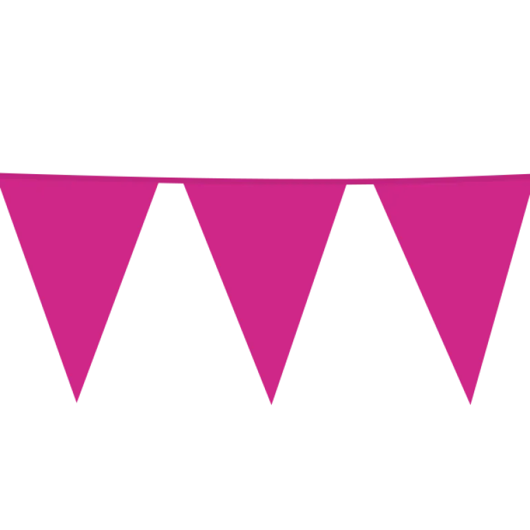 Gigantisk Flagguirlande m/Pink Vimpler 10M