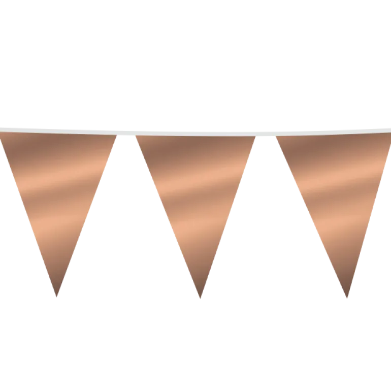 Gigantisk Flagguirlande, Rosegold Vimpler 10M