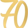 Gigant Tal Konfetti i Guld, 4 x Cutouts m/70 År