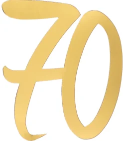Gigant Tal Konfetti i Guld, 4 x Cutouts m/70 År