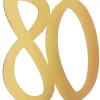 Gigant Tal Konfetti i Guld, 4 x Cutouts m/80 År