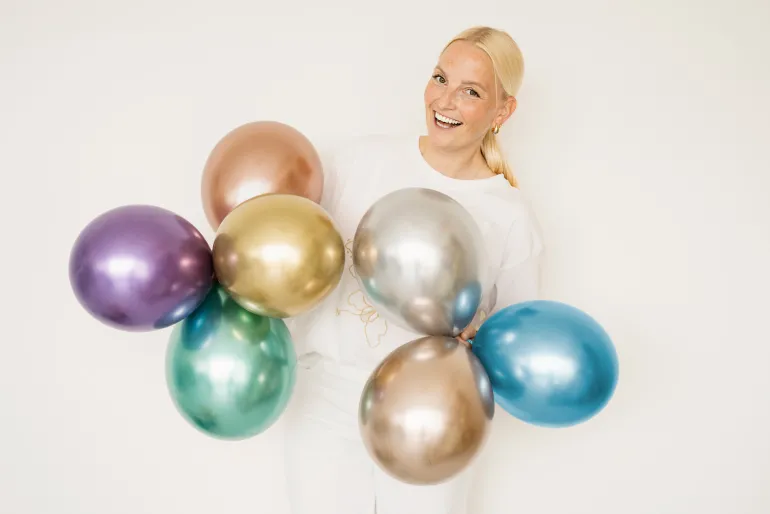 Glossy Balloner 30 cm, Sølv: 10 stk