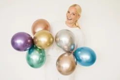 Glossy Balloner 46 cm, Sølv: 5 stk