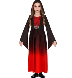 Gotisk Rød Vampyr Kjole, Halloween Børnekostume