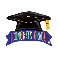 Grabo "Congrats Grad!" Graduering Folieballon, 92 x 62 cm