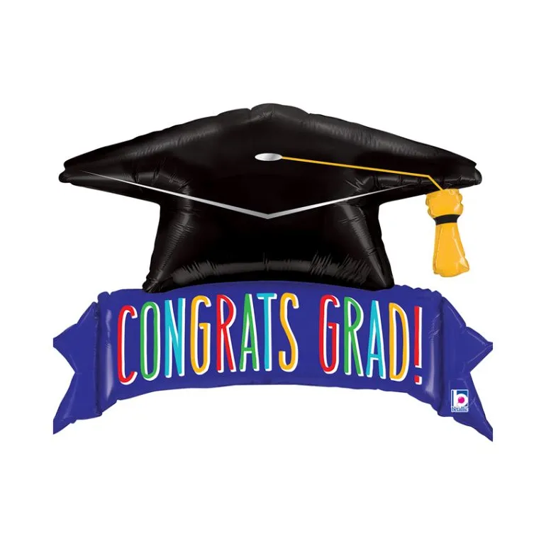 Grabo "Congrats Grad!" Graduering Folieballon, 92 x 62 cm