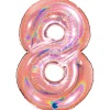 Grabo Jumbo Holografisk Rosegold Tal Folieballon, 8