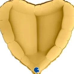Grabo Metallisk Guld #5 Hjerte Folieballon 45 cm