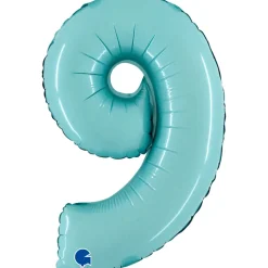 Grabo Mini Lyseblå Tal Folieballon 35 cm, 9