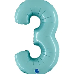 Grabo Mini Lyseblå Tal Folieballon 35 cm, 3