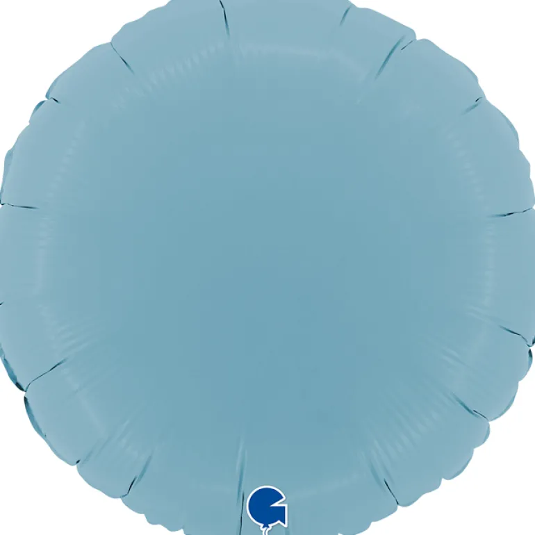 Grabo Rund Folieballon 45 cm, Matte Blue