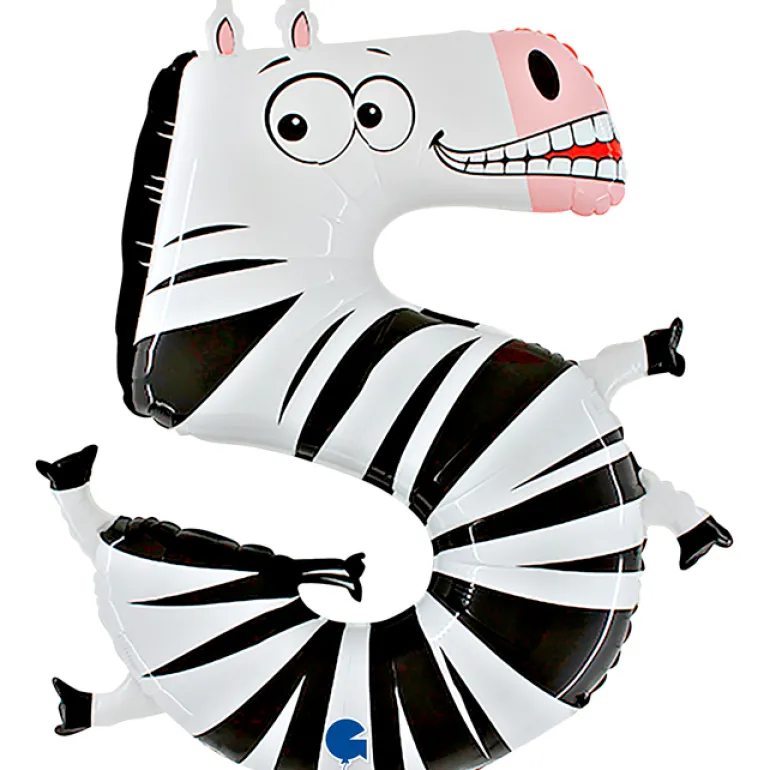 Grabo Stor Animaloons Tal Folieballon, Zebra #5