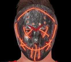 Grå Hockey Maske med LED Lys