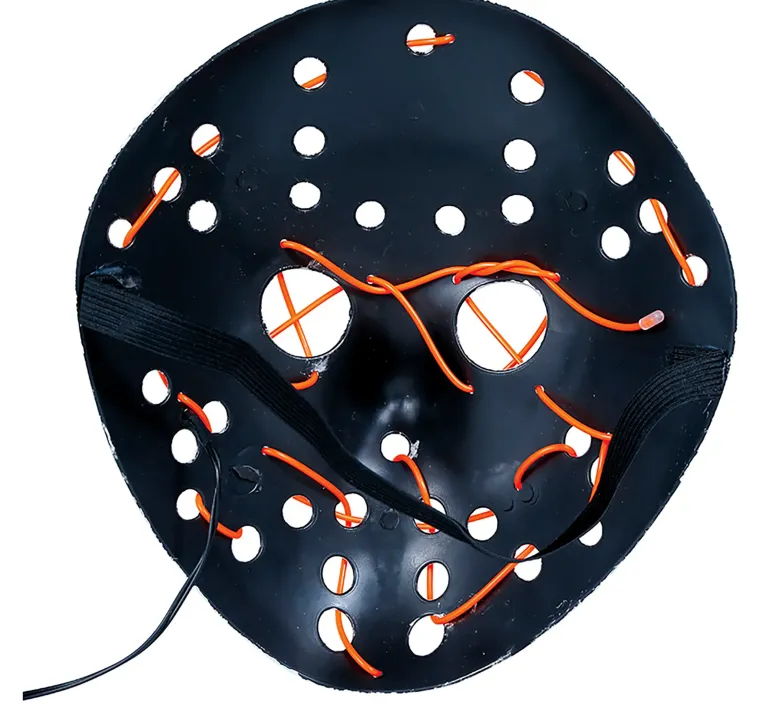 Grå Hockey Maske med LED Lys