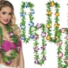 Grøn Hawaii Krans m/Assorteret Hibiscus Blomster