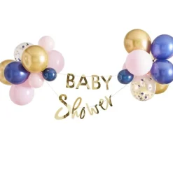 Guld "Baby Shower" Ballon & Guirlande Kit