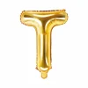 Guld Bogstav Ballon 35 cm - T