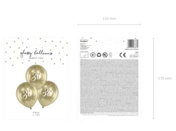 Guld Chrome Ballon, 30år, Glossy Latexballoner