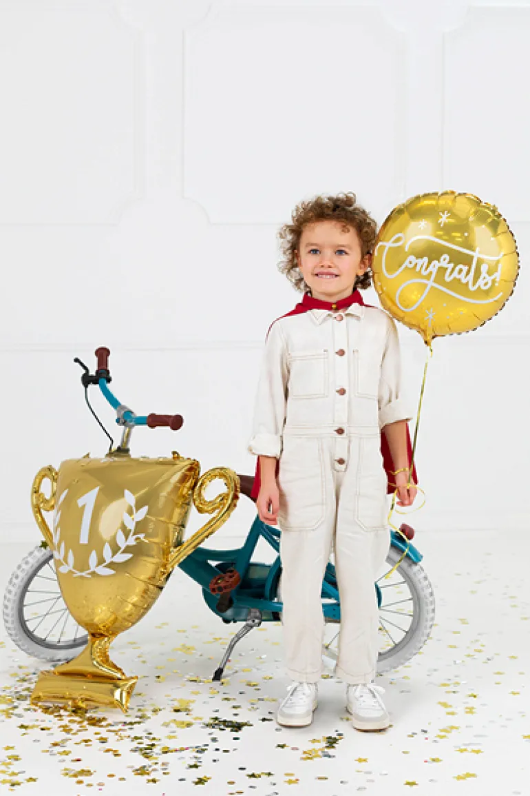 Guld Folieballon m/"Congrats!", 35 cm