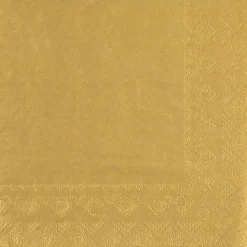 Guld Frokostservietter 33 x 33 cm, 25 stk.