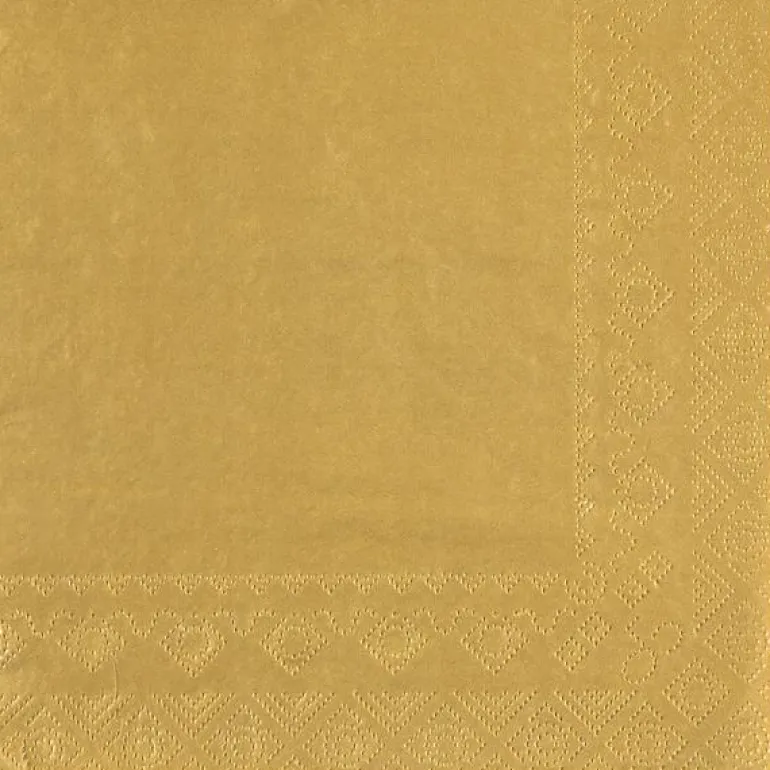 Guld Frokostservietter 33 x 33 cm, 25 stk.