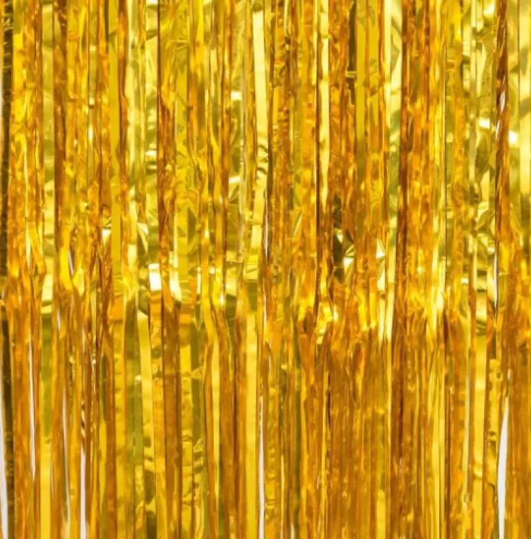 Guld Glimmerforhæng Folie 100x250cm – Festtema®