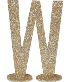 Guld Glitter W Bogstav Til Bordet