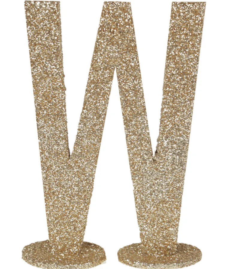 Guld Glitter W Bogstav Til Bordet