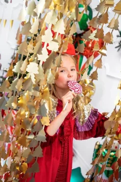 Guld Juletræer Back-Drop